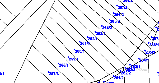 Parcela st. 261/1 v KÚ Skoronice, Katastrální mapa