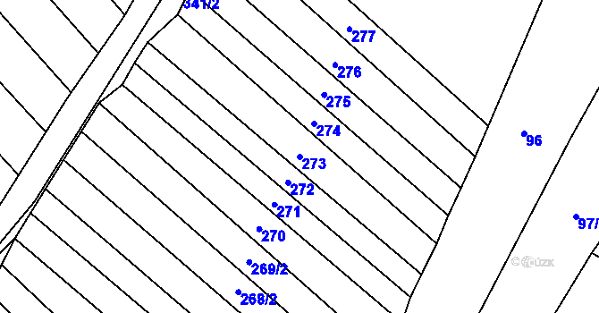 Parcela st. 273 v KÚ Skoronice, Katastrální mapa