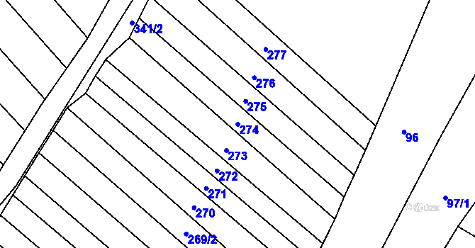 Parcela st. 274 v KÚ Skoronice, Katastrální mapa