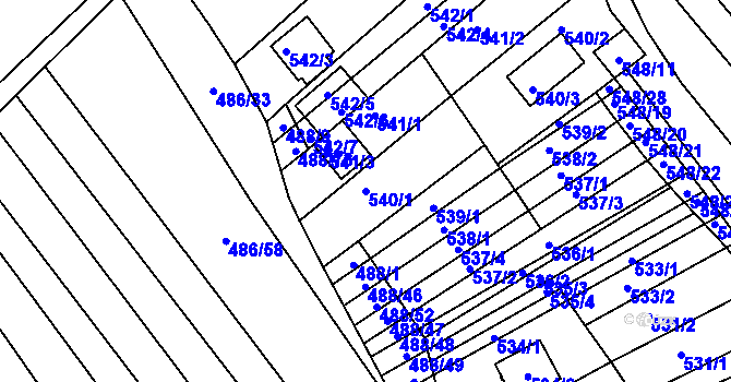 Parcela st. 540/1 v KÚ Skoronice, Katastrální mapa