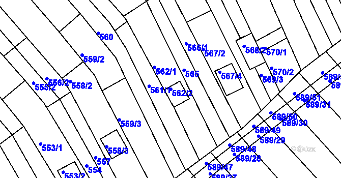 Parcela st. 562/2 v KÚ Skoronice, Katastrální mapa