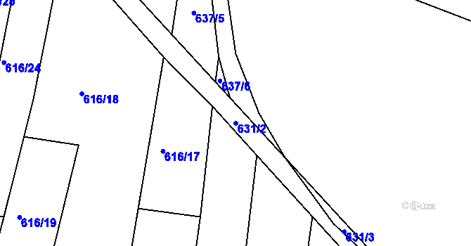 Parcela st. 631/2 v KÚ Skoronice, Katastrální mapa