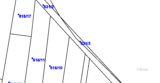 Parcela st. 631/3 v KÚ Skoronice, Katastrální mapa