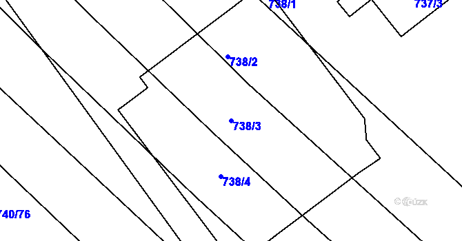 Parcela st. 738/3 v KÚ Skoronice, Katastrální mapa