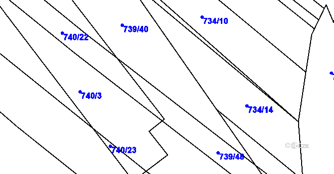 Parcela st. 739/45 v KÚ Skoronice, Katastrální mapa