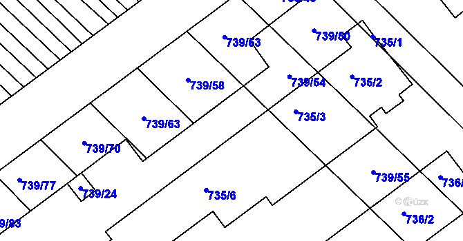 Parcela st. 739/59 v KÚ Skoronice, Katastrální mapa