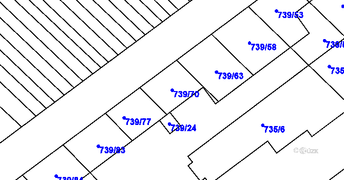 Parcela st. 739/70 v KÚ Skoronice, Katastrální mapa