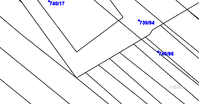 Parcela st. 739/98 v KÚ Skoronice, Katastrální mapa
