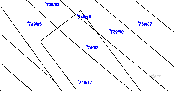 Parcela st. 740/2 v KÚ Skoronice, Katastrální mapa