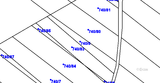 Parcela st. 740/5 v KÚ Skoronice, Katastrální mapa