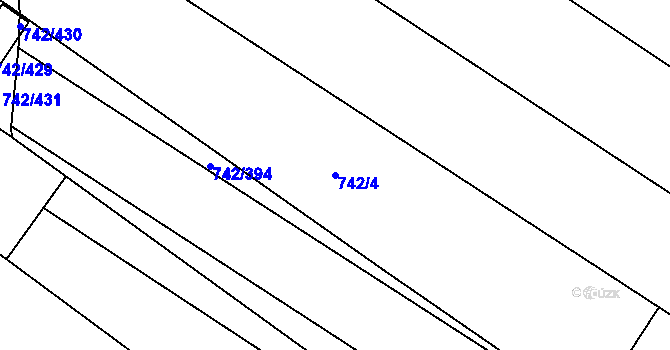 Parcela st. 742/4 v KÚ Skoronice, Katastrální mapa