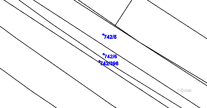 Parcela st. 742/6 v KÚ Skoronice, Katastrální mapa