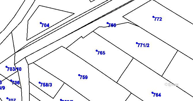 Parcela st. 765 v KÚ Skoronice, Katastrální mapa
