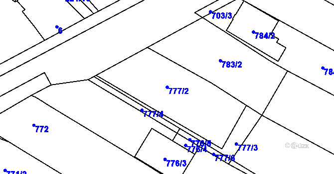Parcela st. 777/2 v KÚ Skoronice, Katastrální mapa