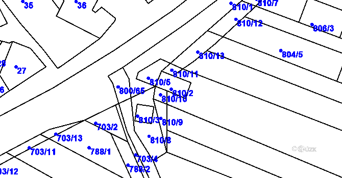 Parcela st. 810/2 v KÚ Skoronice, Katastrální mapa