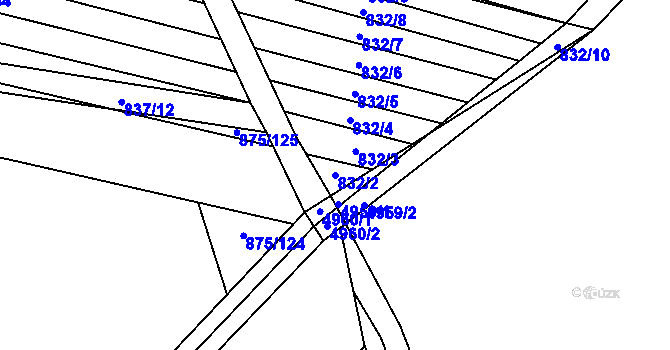 Parcela st. 832/2 v KÚ Skoronice, Katastrální mapa