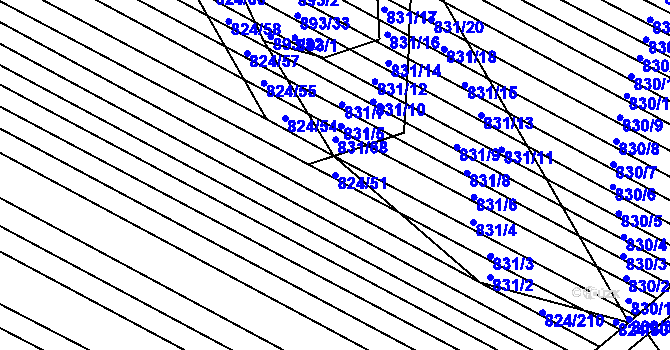 Parcela st. 824/51 v KÚ Skoronice, Katastrální mapa