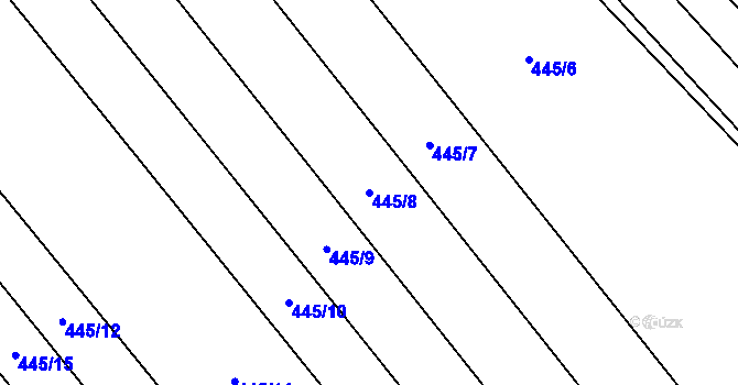 Parcela st. 445/8 v KÚ Skoronice, Katastrální mapa
