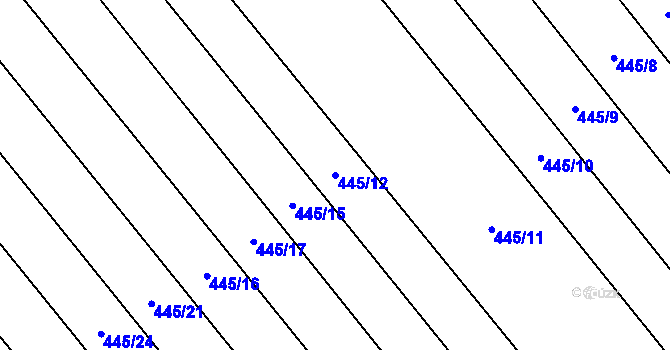 Parcela st. 445/12 v KÚ Skoronice, Katastrální mapa