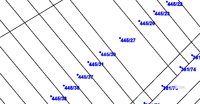 Parcela st. 445/30 v KÚ Skoronice, Katastrální mapa