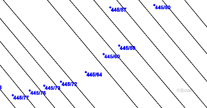 Parcela st. 445/60 v KÚ Skoronice, Katastrální mapa
