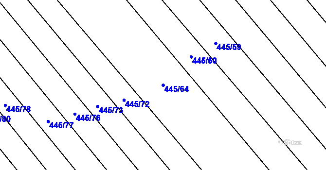 Parcela st. 445/64 v KÚ Skoronice, Katastrální mapa