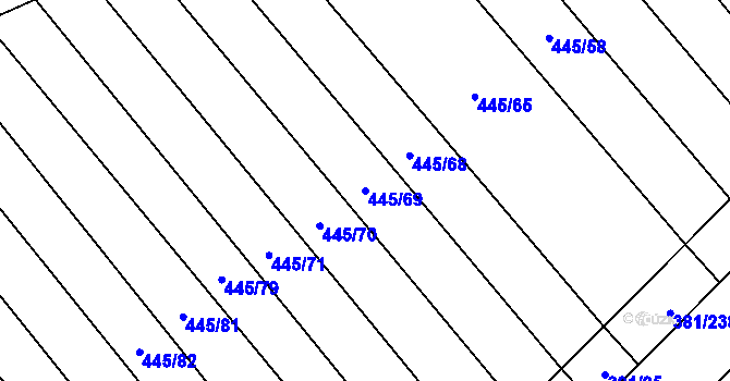 Parcela st. 445/69 v KÚ Skoronice, Katastrální mapa