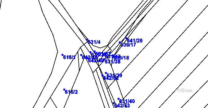 Parcela st. 631/47 v KÚ Skoronice, Katastrální mapa