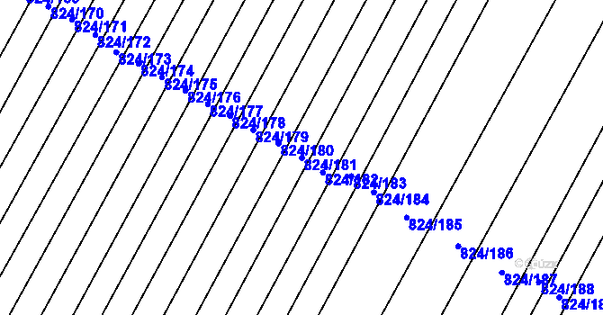 Parcela st. 824/181 v KÚ Skoronice, Katastrální mapa