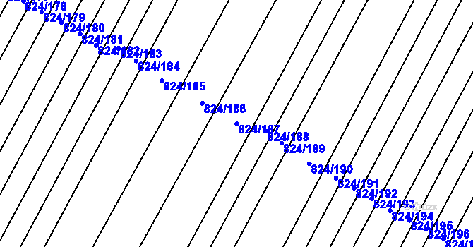 Parcela st. 824/187 v KÚ Skoronice, Katastrální mapa