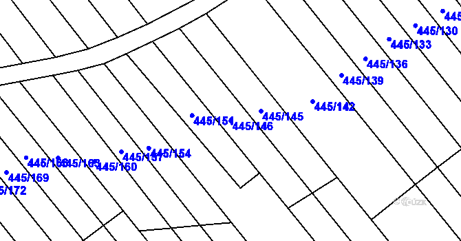 Parcela st. 445/146 v KÚ Skoronice, Katastrální mapa