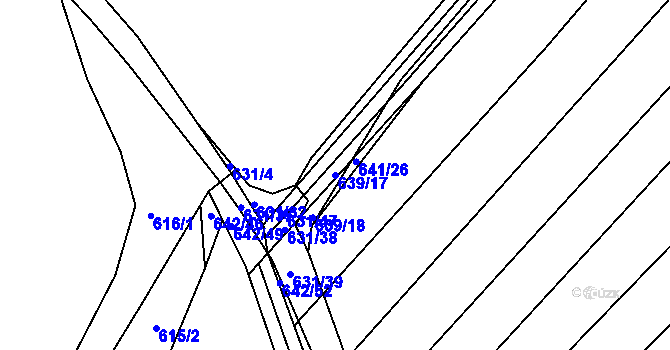 Parcela st. 639/17 v KÚ Skoronice, Katastrální mapa