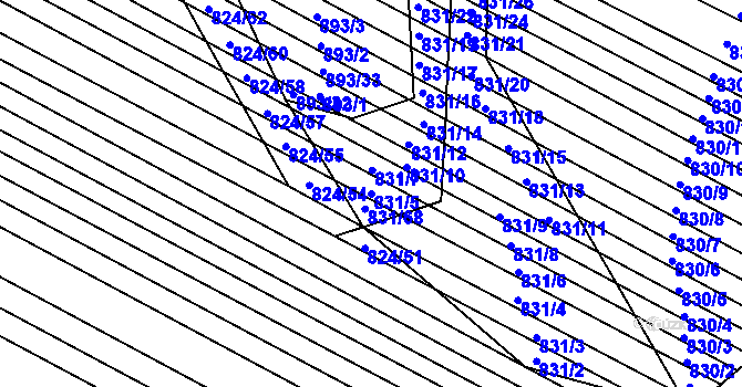 Parcela st. 831/5 v KÚ Skoronice, Katastrální mapa