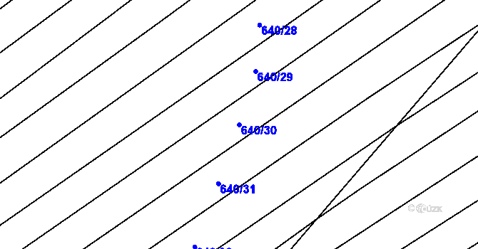 Parcela st. 640/30 v KÚ Skoronice, Katastrální mapa