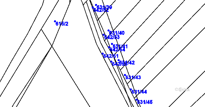 Parcela st. 642/51 v KÚ Skoronice, Katastrální mapa