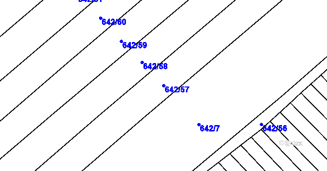 Parcela st. 642/57 v KÚ Skoronice, Katastrální mapa