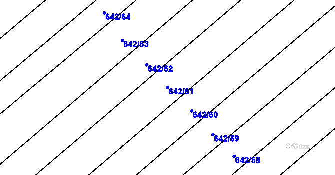 Parcela st. 642/61 v KÚ Skoronice, Katastrální mapa