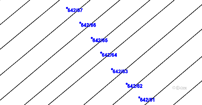 Parcela st. 642/64 v KÚ Skoronice, Katastrální mapa