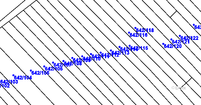Parcela st. 642/112 v KÚ Skoronice, Katastrální mapa