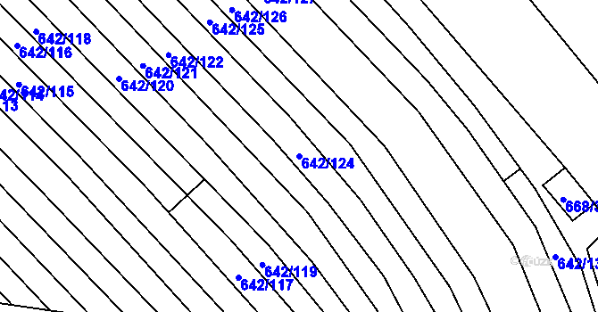 Parcela st. 642/124 v KÚ Skoronice, Katastrální mapa