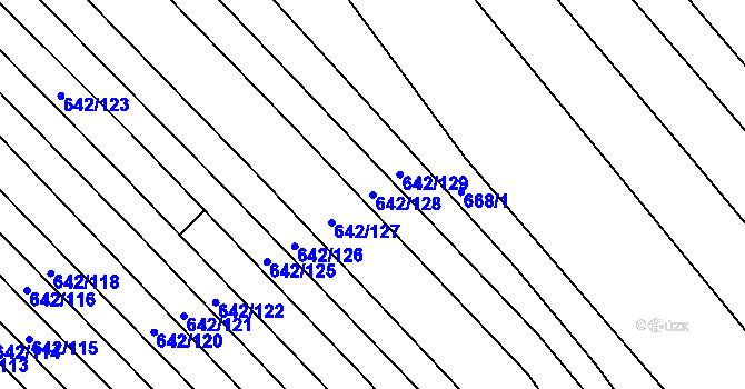 Parcela st. 642/128 v KÚ Skoronice, Katastrální mapa