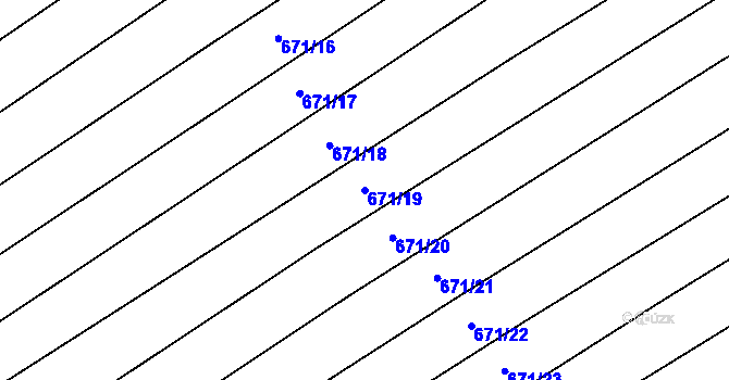 Parcela st. 671/19 v KÚ Skoronice, Katastrální mapa