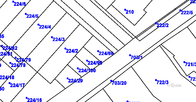 Parcela st. 224/98 v KÚ Skoronice, Katastrální mapa