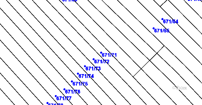 Parcela st. 671/71 v KÚ Skoronice, Katastrální mapa