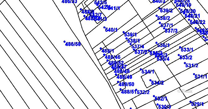 Parcela st. 488/46 v KÚ Skoronice, Katastrální mapa