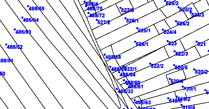 Parcela st. 488/58 v KÚ Skoronice, Katastrální mapa