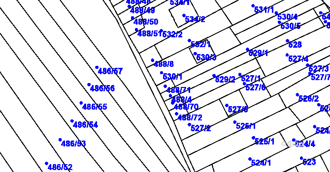 Parcela st. 488/71 v KÚ Skoronice, Katastrální mapa
