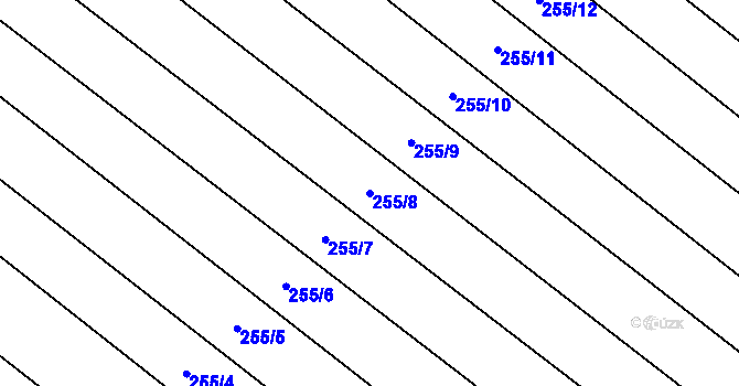 Parcela st. 255/8 v KÚ Skoronice, Katastrální mapa