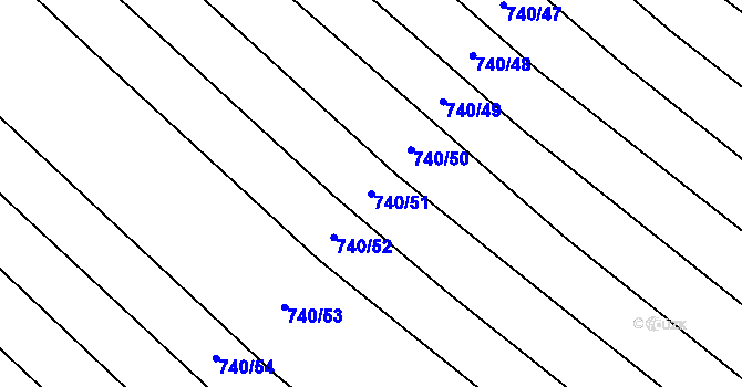 Parcela st. 740/51 v KÚ Skoronice, Katastrální mapa