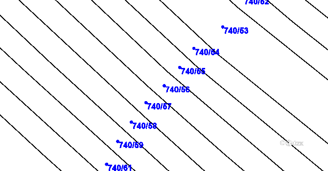 Parcela st. 740/56 v KÚ Skoronice, Katastrální mapa